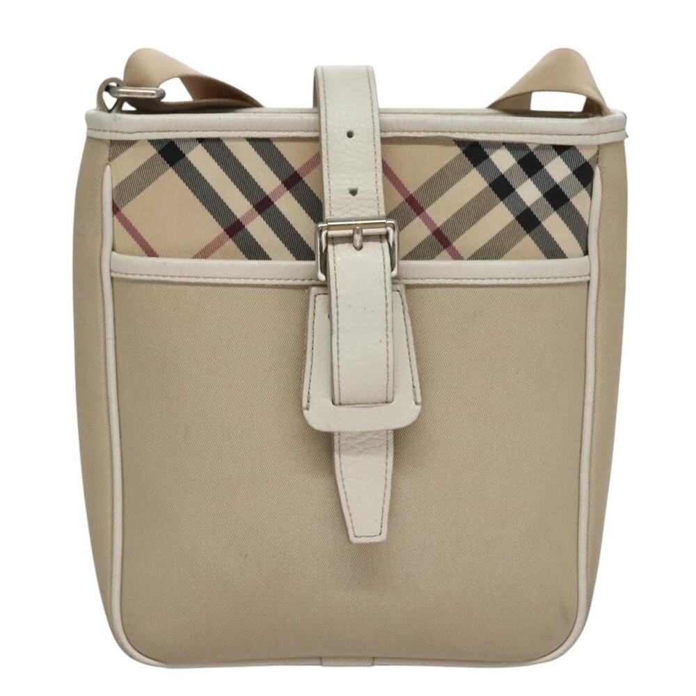 Burberry Nova Check Canvas Shoulder Bag Beige
